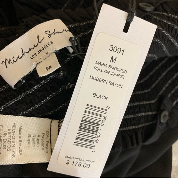 Michael Stars Maria Smocked Wide Leg Jumpsuit Medium - Picture 11 of 11